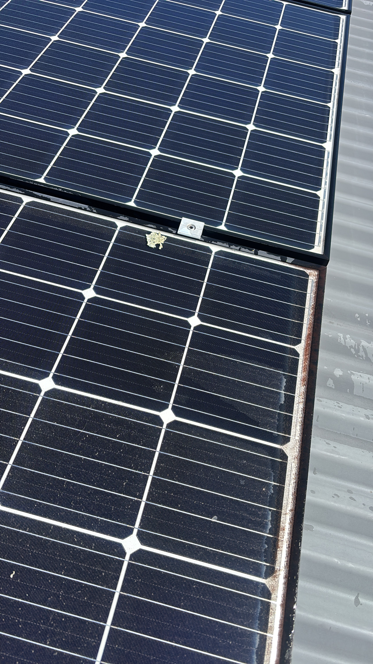 Panels with heavy dirt buildup