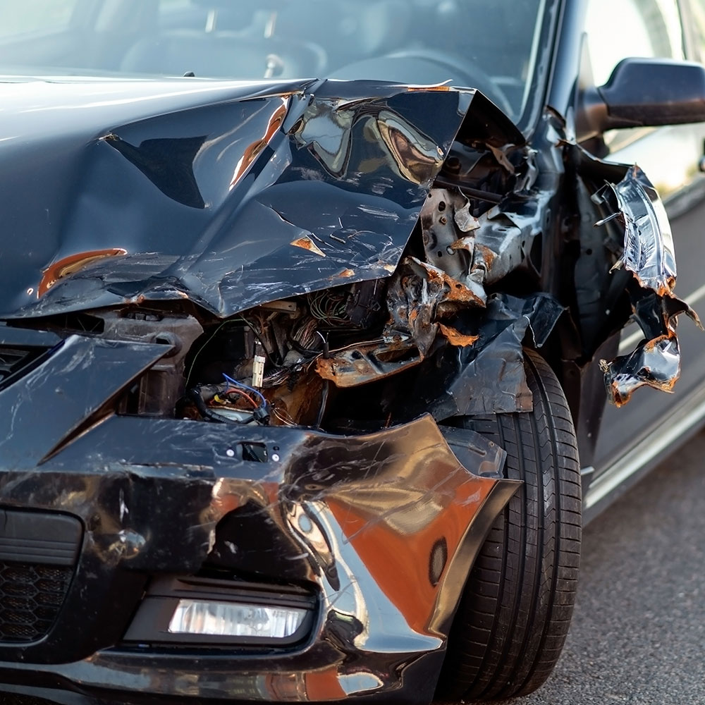 Damaged car ready for cash sale and removal