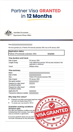 Visa grant notification
