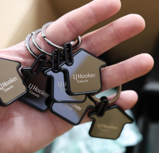 Custom logo keychains and merch