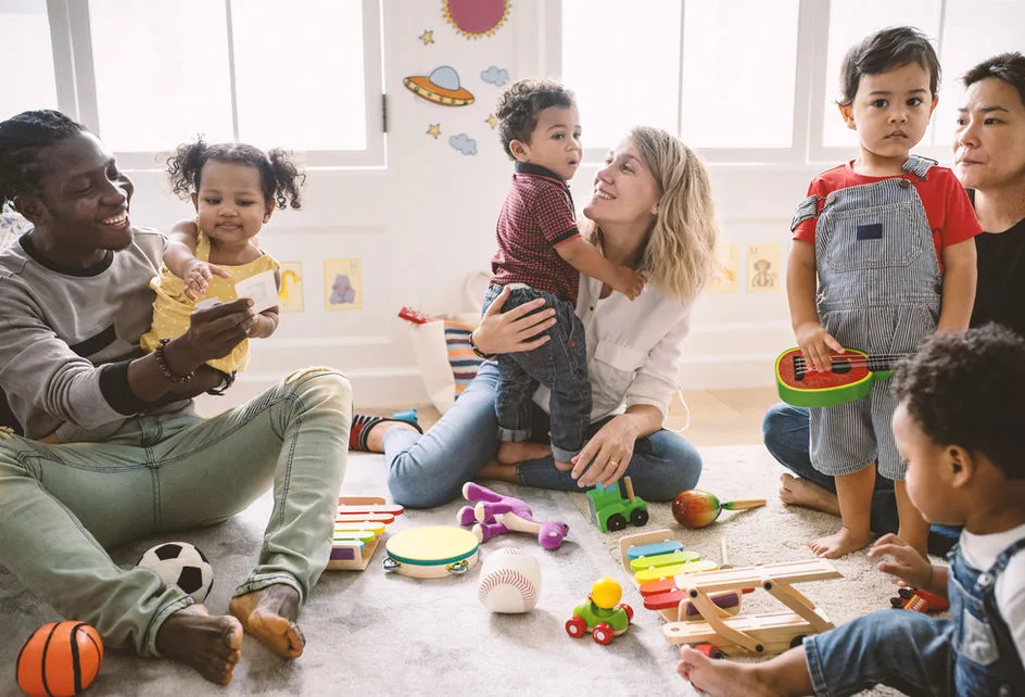 Children learning in a welcoming early education environment