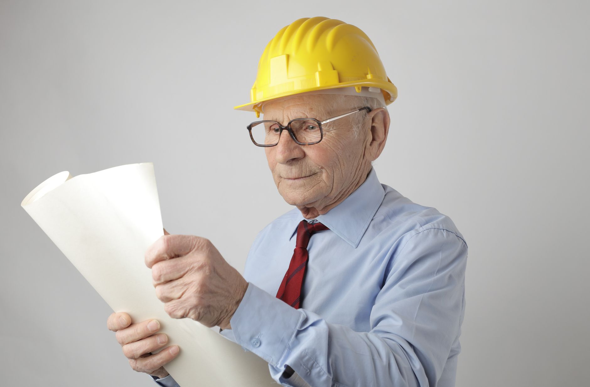 Professional Tradesman wearing hard hat