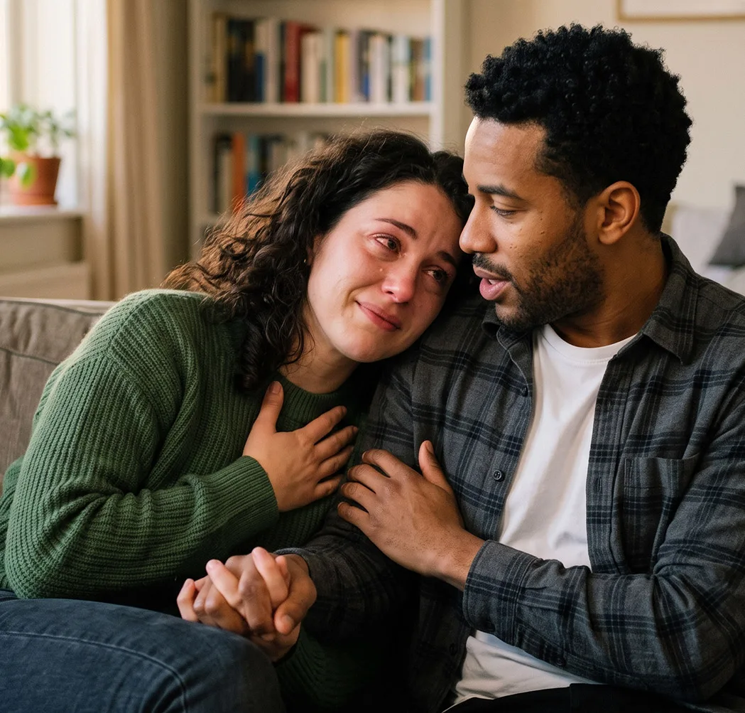 Couple rebuilding trust after relationship betrayal and attachment injury