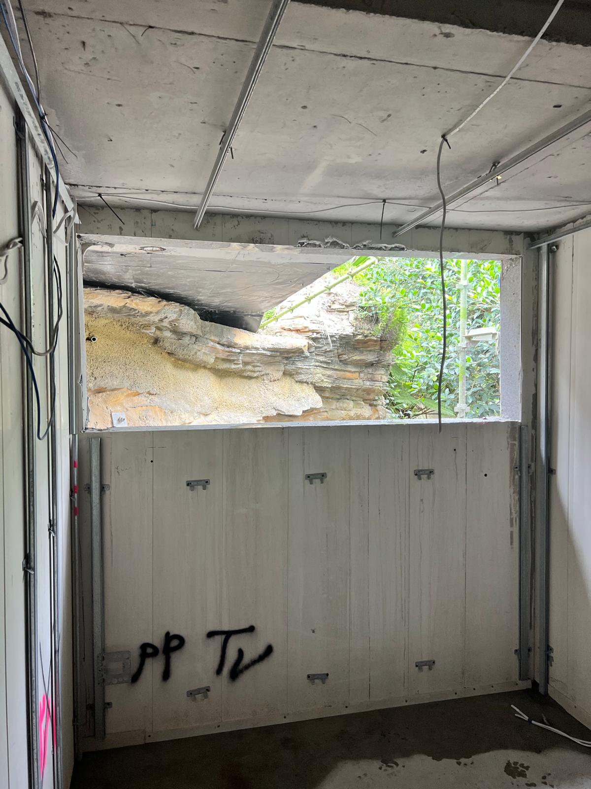 Concrete wall opening and demolition support work